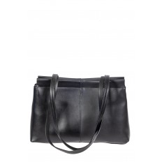 На фото 3 - Классическая женская сумка из гладкой экокожи, цвет чёрный