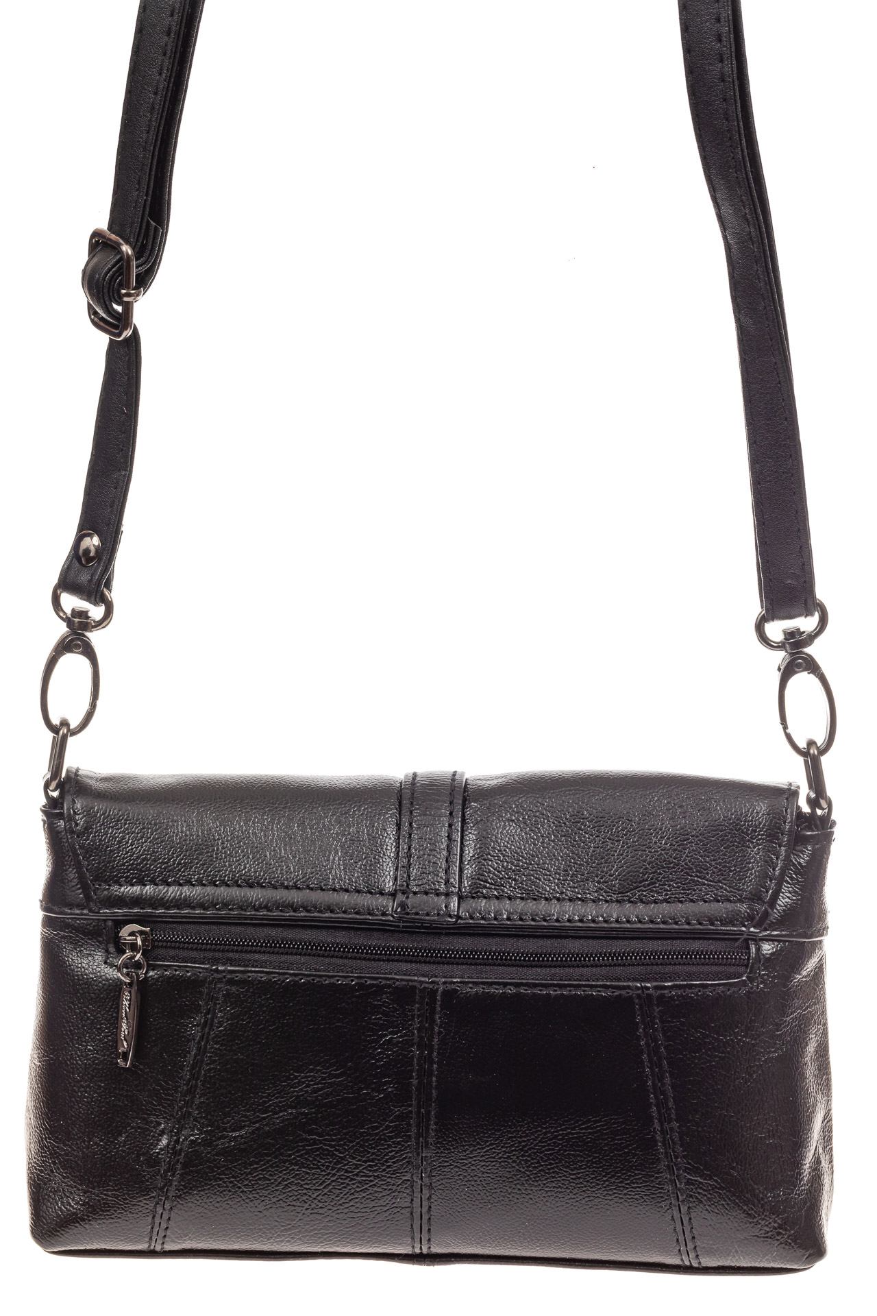 На фото 3 - Женская сумка-малышка из натуральной кожи, цвет черный