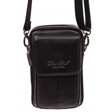 На фото 2 - Маленькая мужская сумка из натуральной кожи, цвет черный
