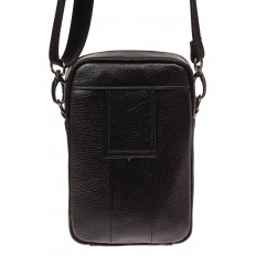 На фото 3 - Маленькая мужская сумка из натуральной кожи, цвет черный