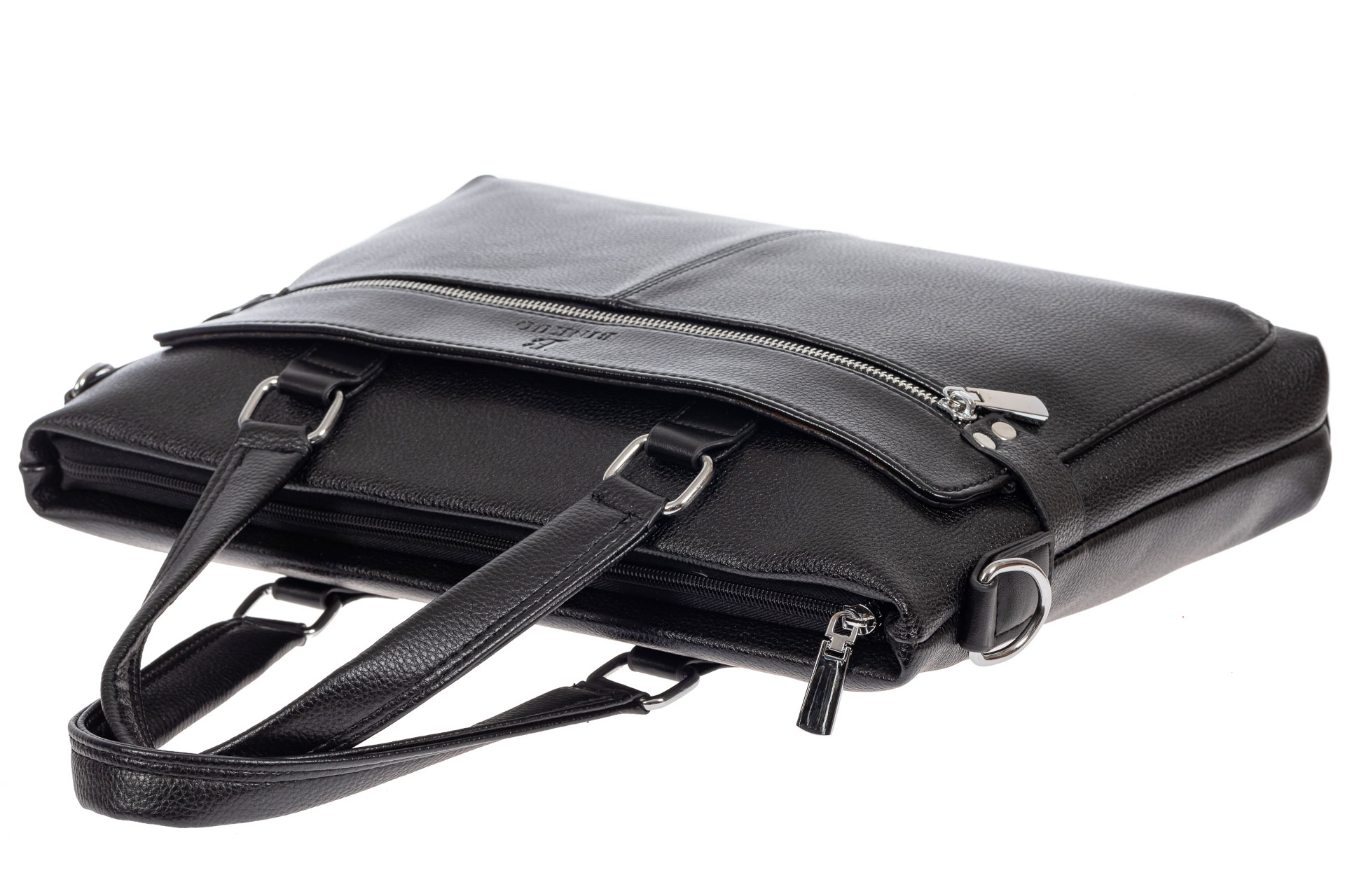 На фото 4 - Мужской портфель из искусственной кожи, цвет чёрный