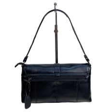 На фото 2 - Женская сумка из натуральной кожи, цвет  черный