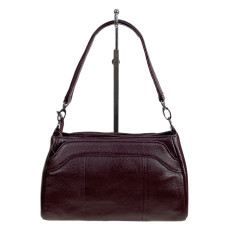 На фото 2 - Женская сумка из натуральной кожи, цвет  бордовый