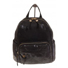 На фото 2 - Черный женский рюкзак с мягкими обводами из эко-кожи A666A