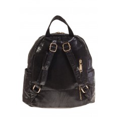 На фото 3 - Черный женский рюкзак с мягкими обводами из эко-кожи A666A