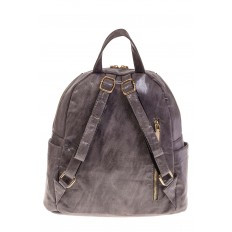 На фото 3 - Серый женский рюкзак с мягкими обводами из эко-кожи A666A