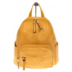 На фото 2 - Желтый женский рюкзак с мягкими обводами из эко-кожи A666A