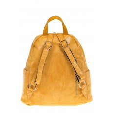 На фото 3 - Желтый женский рюкзак с мягкими обводами из эко-кожи A666A