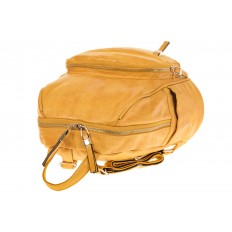 На фото 4 - Желтый женский рюкзак с мягкими обводами из эко-кожи A666A