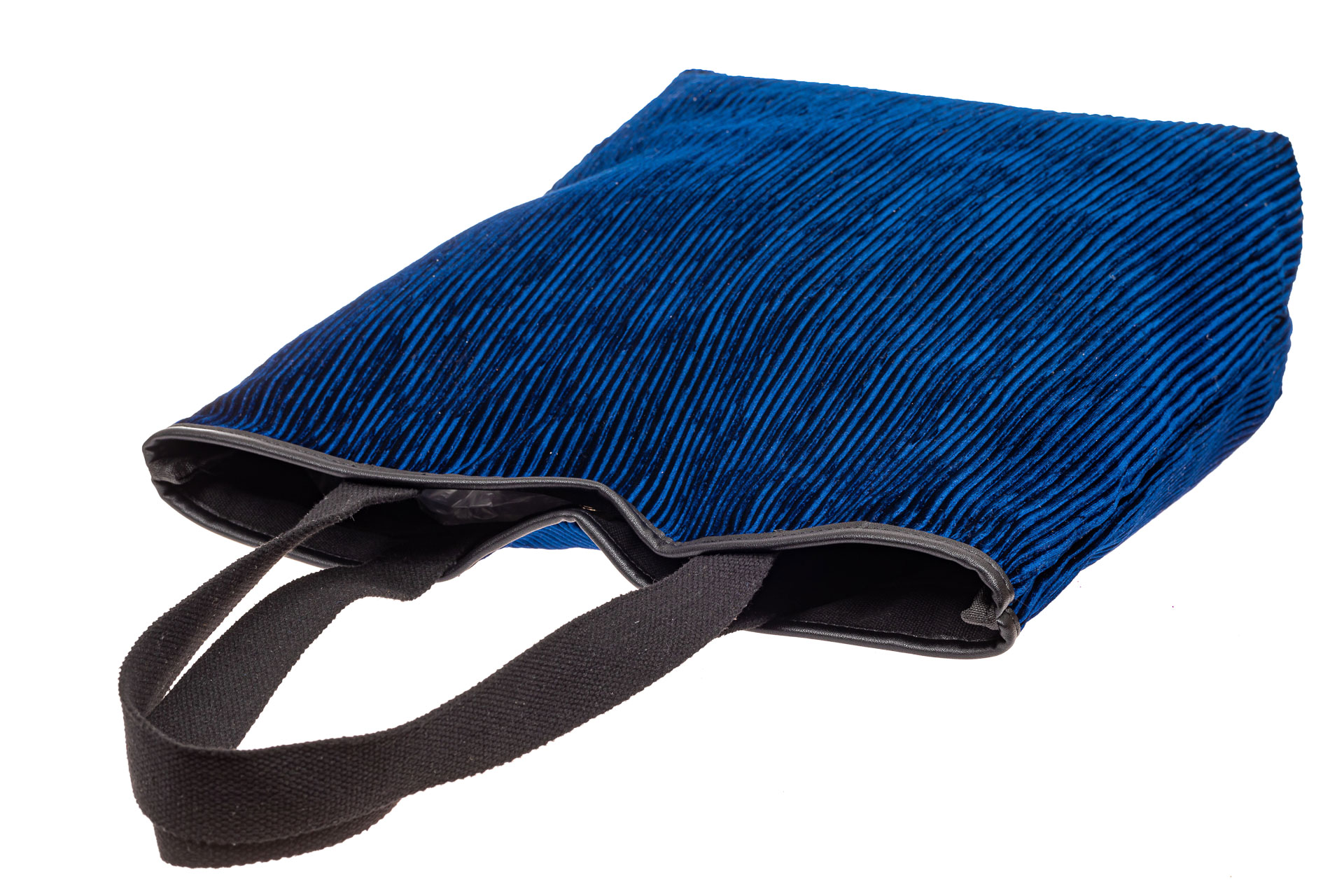 На фото 4 - Сумка-мешок женская из ткани, цвет синий