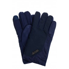 На фото 1 - Утепленные перчатки мужские из велюра, цвет синий