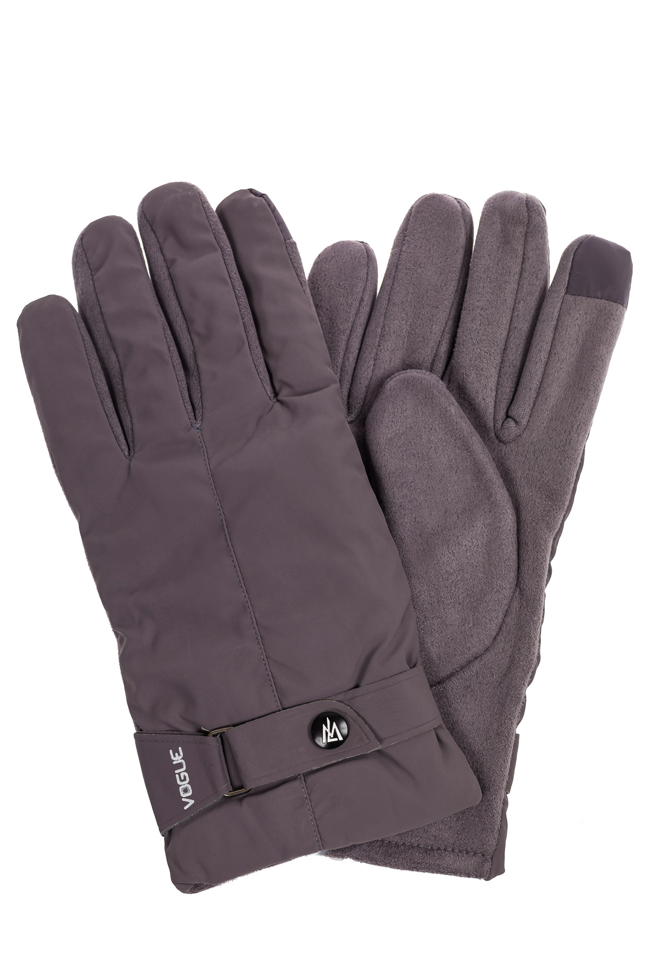 На фото 1 - Утепленные перчатки мужские с Touch Screen, цвет серый