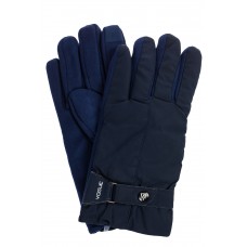 На фото 1 - Утепленные перчатки мужские с пояском, цвет синий