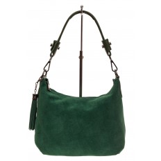 На фото 2 - Небольшая замшевая сумочка, цвет зеленый
