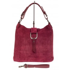 На фото 2 - Новинка: женская замшевая сумка с кожаным ремешком, цвет бордовый