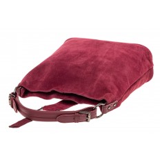 На фото 4 - Новинка: женская замшевая сумка с кожаным ремешком, цвет бордовый