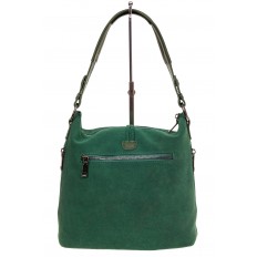 На фото 3 - Небольшая замшевая сумка, зеленая