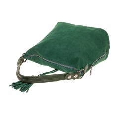 На фото 4 - Небольшая замшевая сумка, зеленая