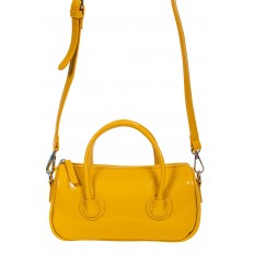 На фото 2 - Лаковая сумочка-багет из искусственной кожи, цвет жёлто-оранжевый
