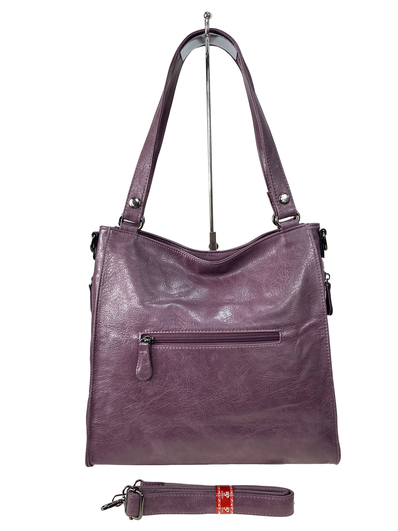 На фото 2 - Женская сумка  из искусственной кожи, цвет фиолетовый