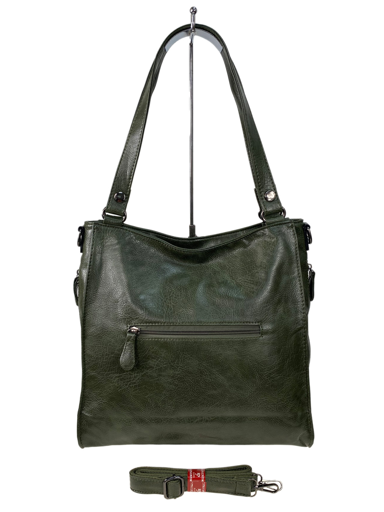 На фото 2 - Женская сумка  из искусственной кожи цвет темно оливковый