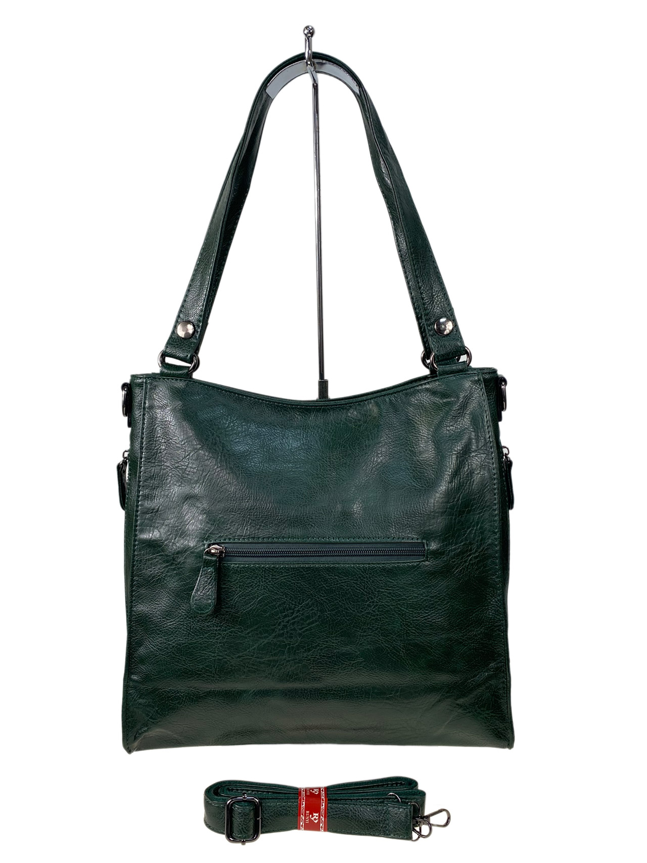 На фото 2 - Женская сумка  из искусственной кожи цвет зеленый