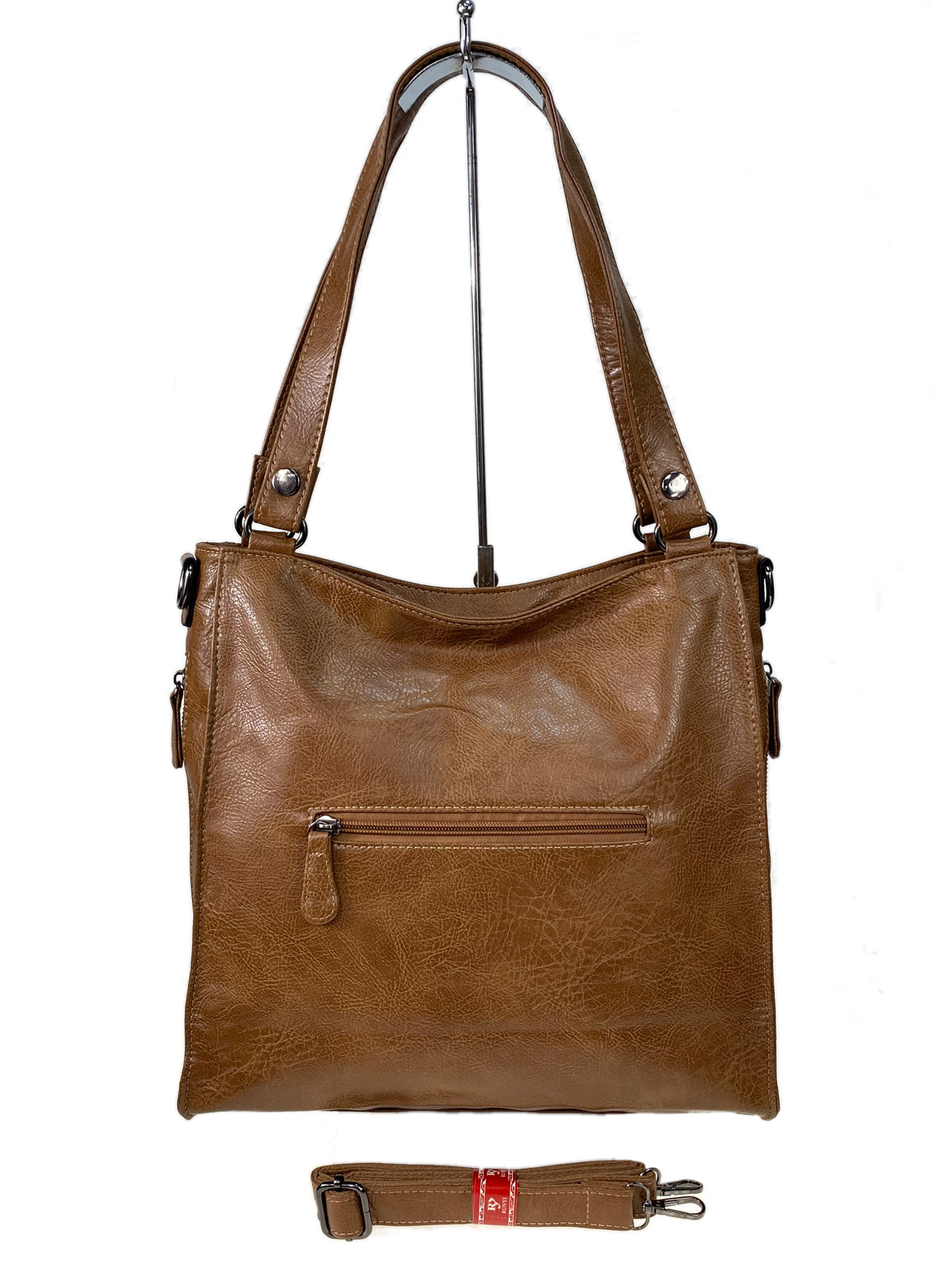 На фото 2 - Женская сумка  из искусственной кожи цвет коричневый