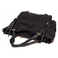 На фото 4 - Женская тканевая сумка, цвет чёрный