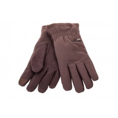 На фото 2 - Комбинированные перчатки мужские, цвет коричневый