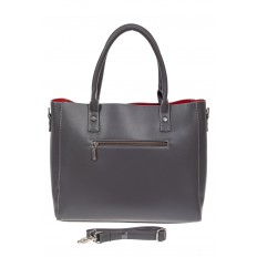 На фото 3 - Женская сумка тоут из гладкой экокожи, цвет серый