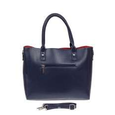 На фото 3 - Женская сумка тоут из гладкой экокожи, цвет синий