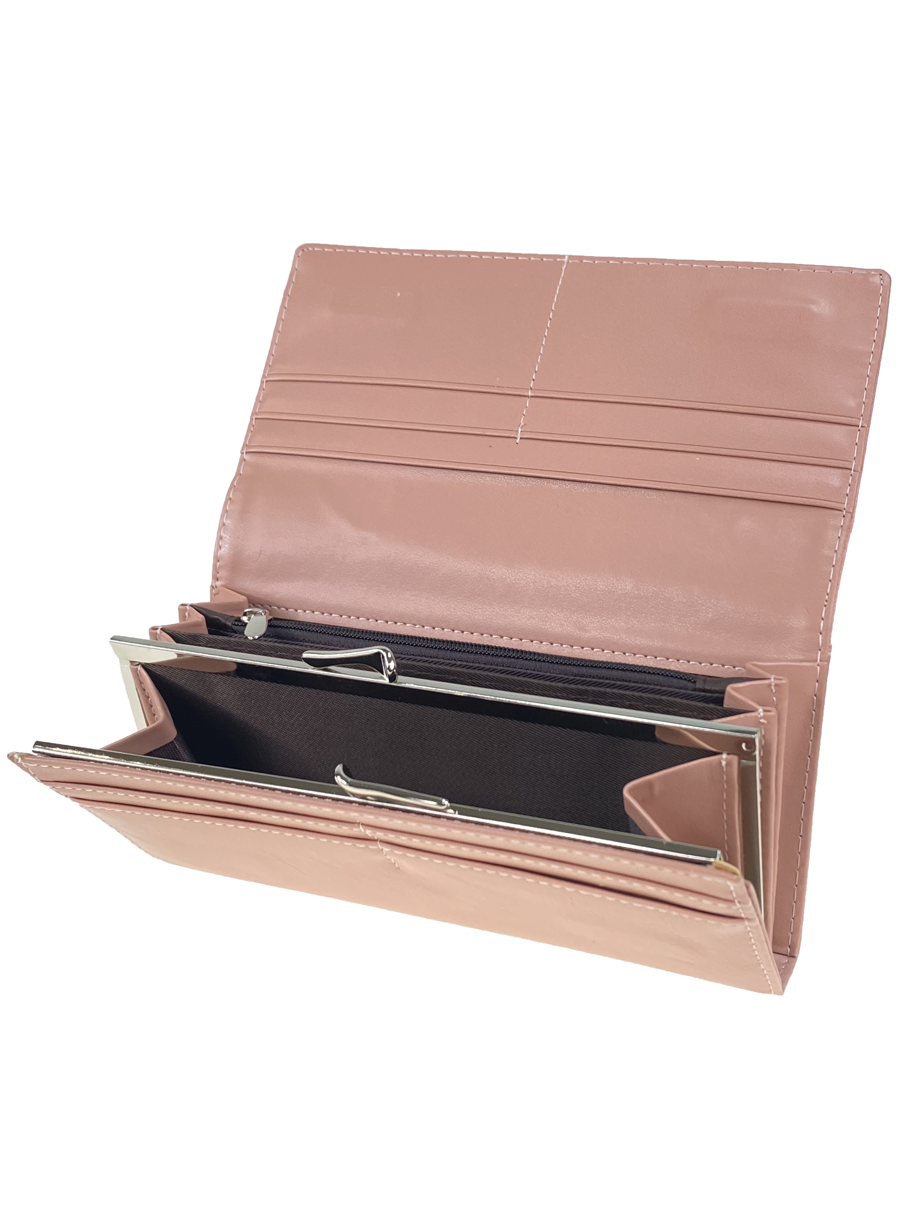 На фото 2 - Женский кошелёк-портмоне из искусственной кожи, цвет розовый