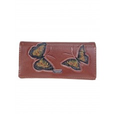 На фото 1 - Женский кошелёк-портмоне из искусственной кожи, цвет коричневый 