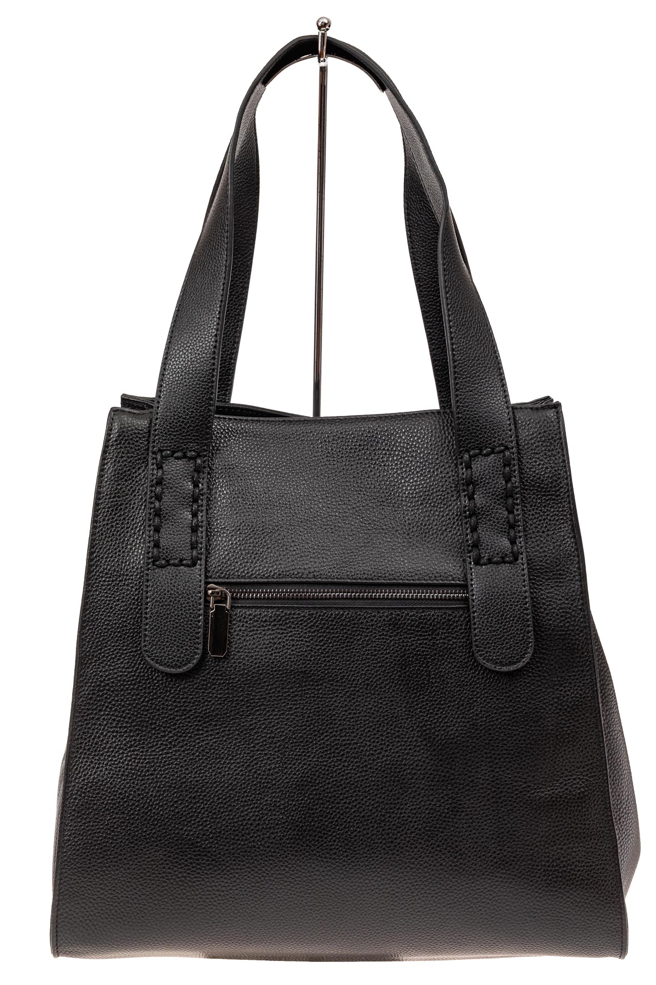 На фото 3 - Большая сумка женская из натуральной кожи, цвет черный