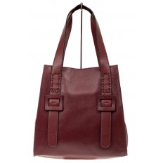 На фото 2 - Большая сумка женская из натуральной кожи, цвет бордо