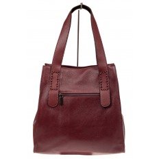 На фото 3 - Большая сумка женская из натуральной кожи, цвет бордо