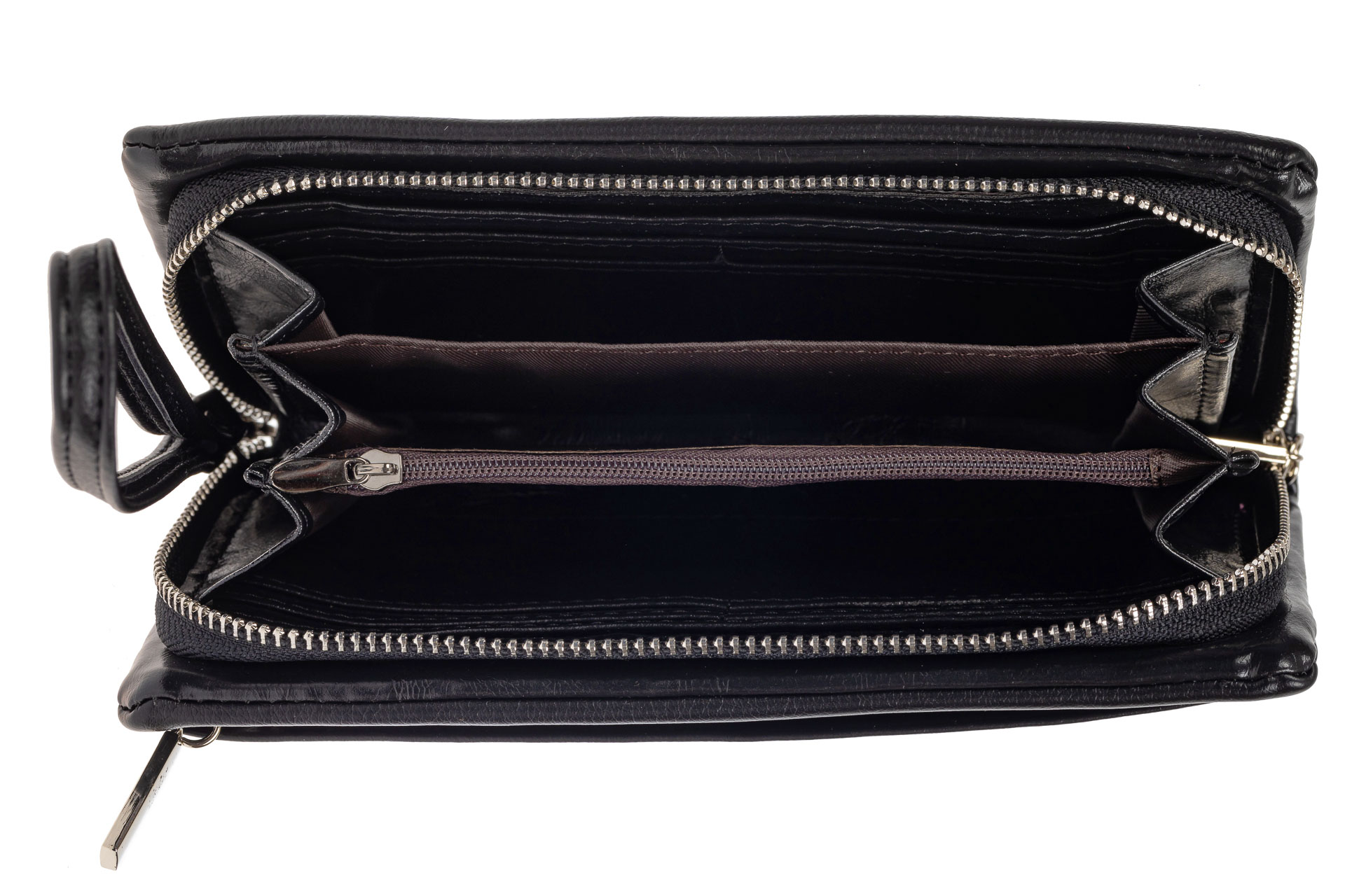 На фото 2 - Женский кошелёк-клатч из мягкой экокожи, цвет чёрный