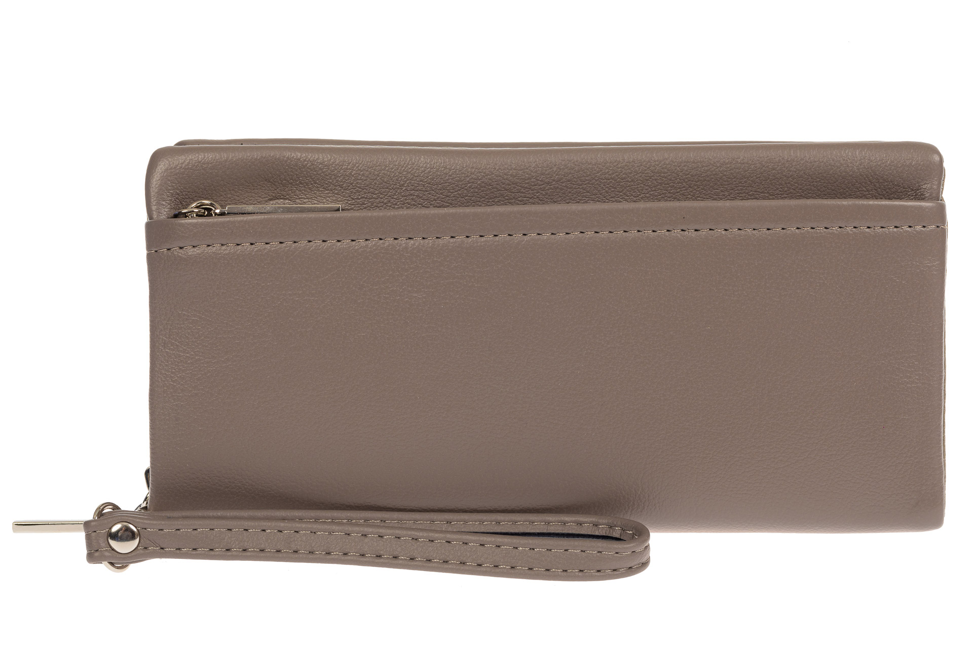 На фото 1 - Женский кошелёк-клатч из мягкой экокожи, цвет серый