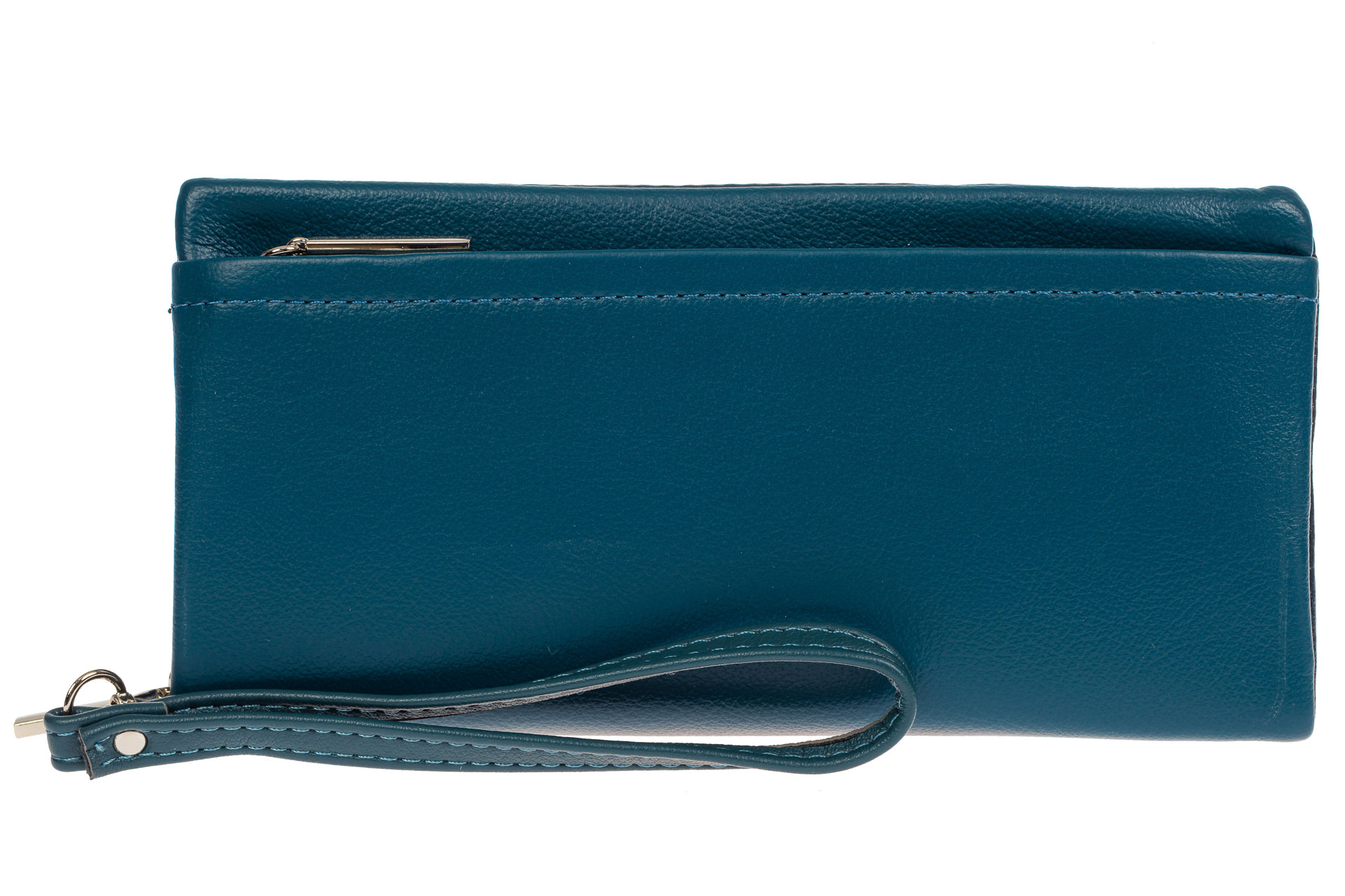 На фото 1 - Женский кошелёк-клатч из мягкой экокожи, цвет бирюзовый