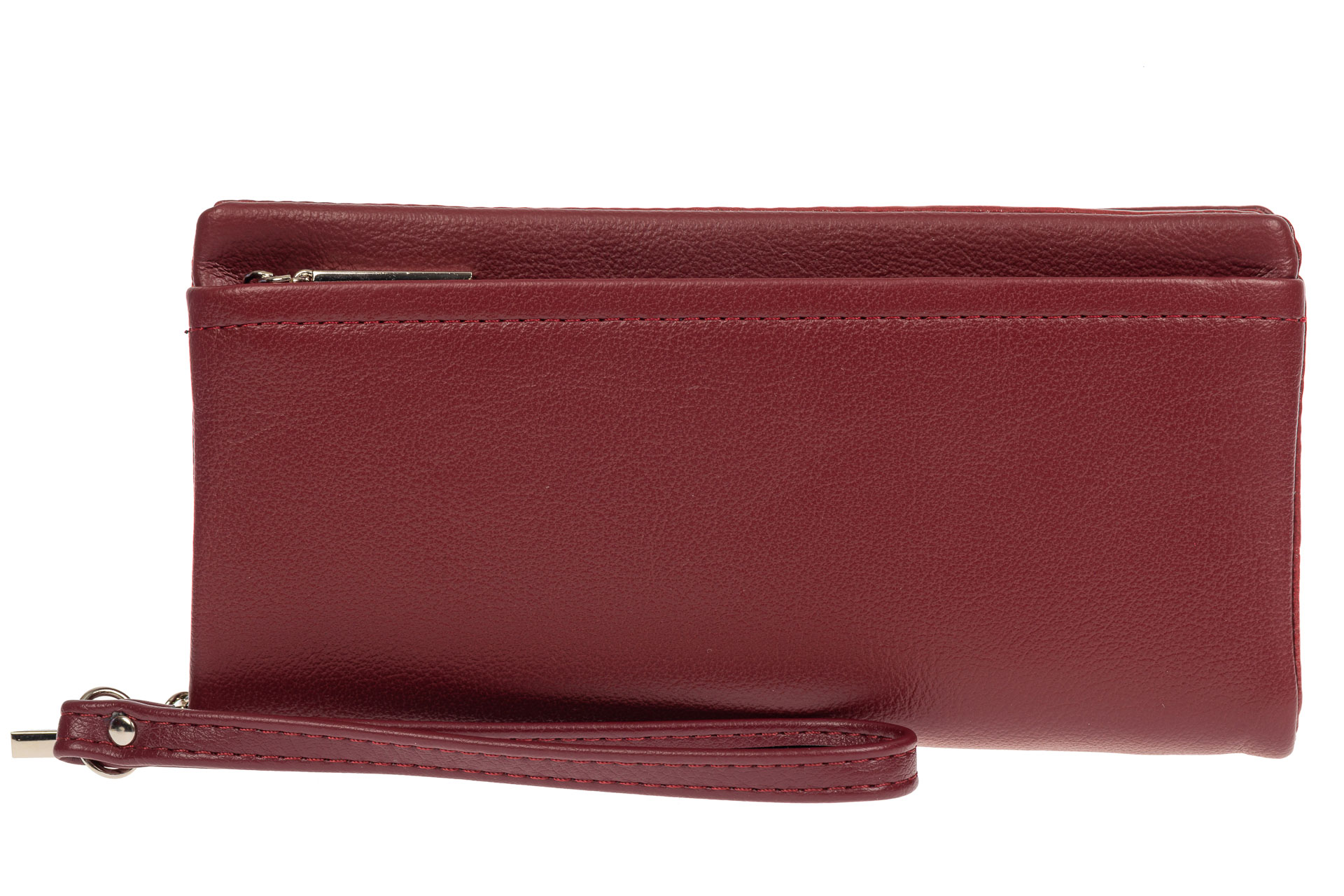 На фото 1 - Женский кошелёк-клатч из мягкой экокожи, цвет бордовый