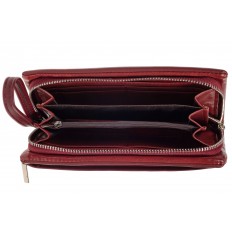 На фото 2 - Женский кошелёк-клатч из мягкой экокожи, цвет бордовый