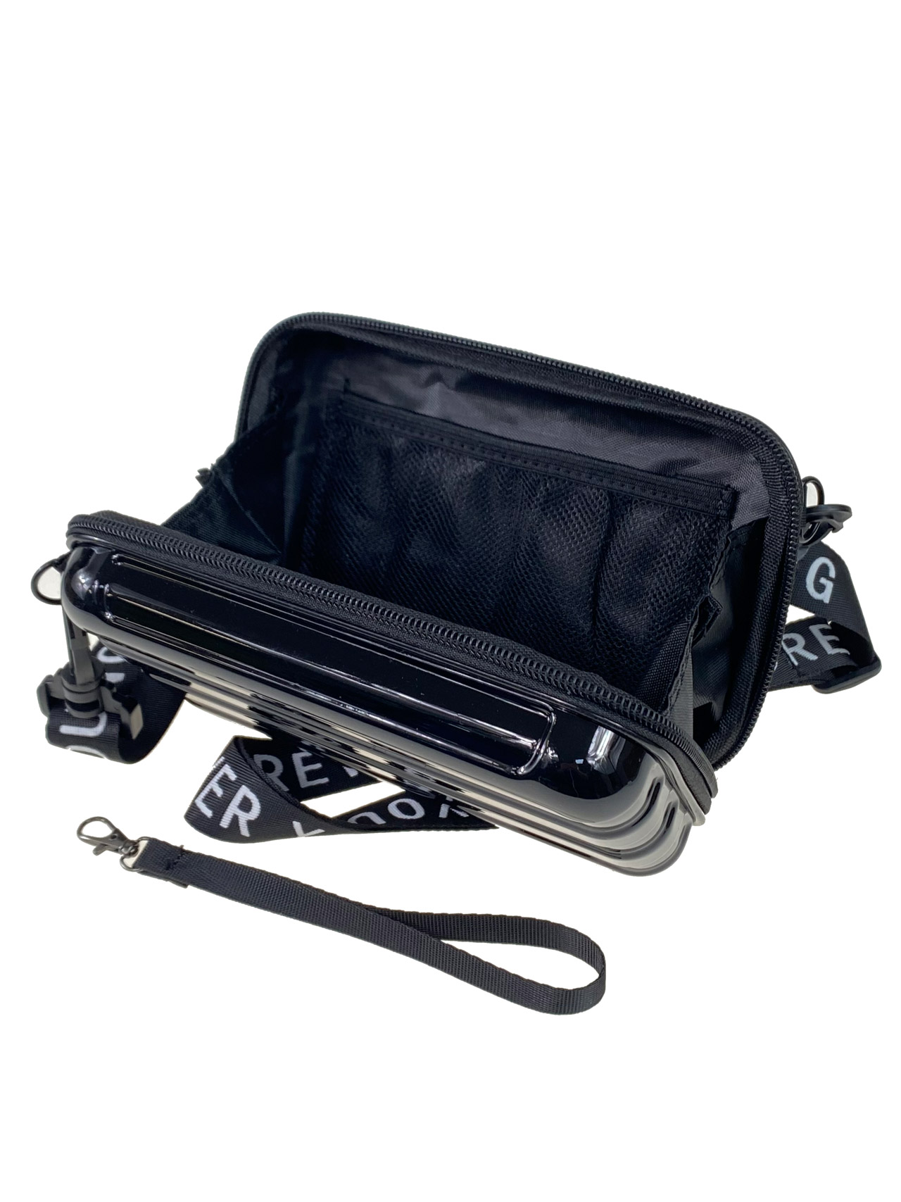 На фото 2 - Женская сумка клатч-чемоданчик , цвет черный