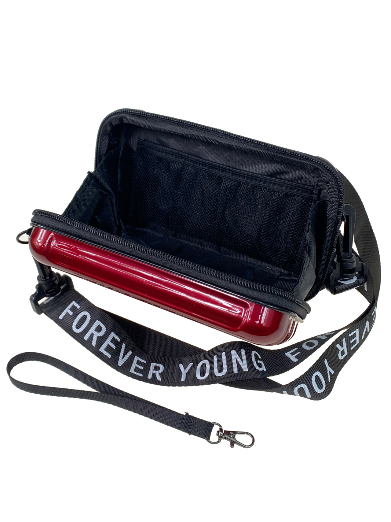 На фото 2 - Женская сумка клатч-чемоданчик , цвет бордовый 