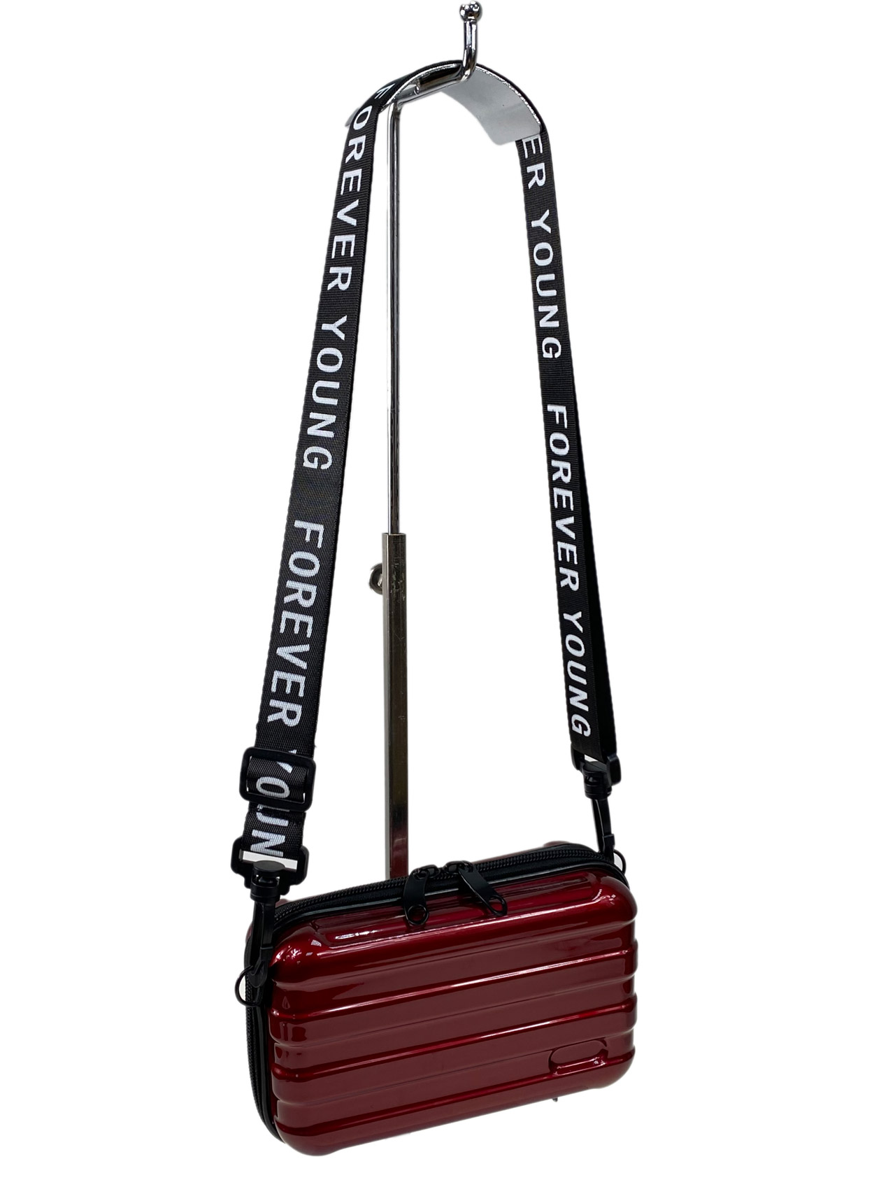 На фото 3 - Женская сумка клатч-чемоданчик , цвет бордовый 