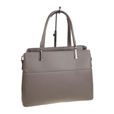 На фото 1 - Женская сумка из искусственной кожи, цвет бежевый