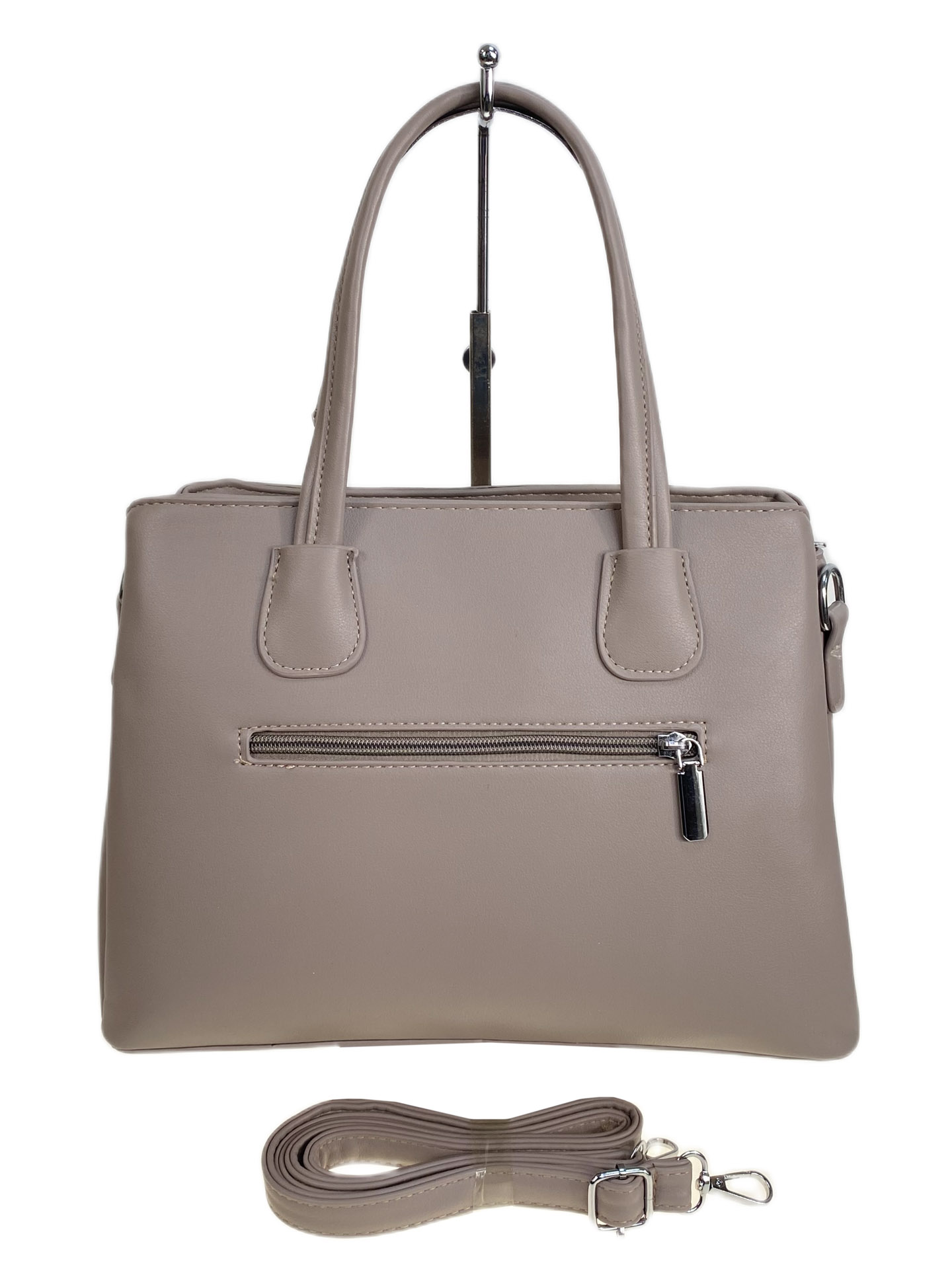 На фото 2 - Женская сумка из искусственной кожи, цвет бежевый