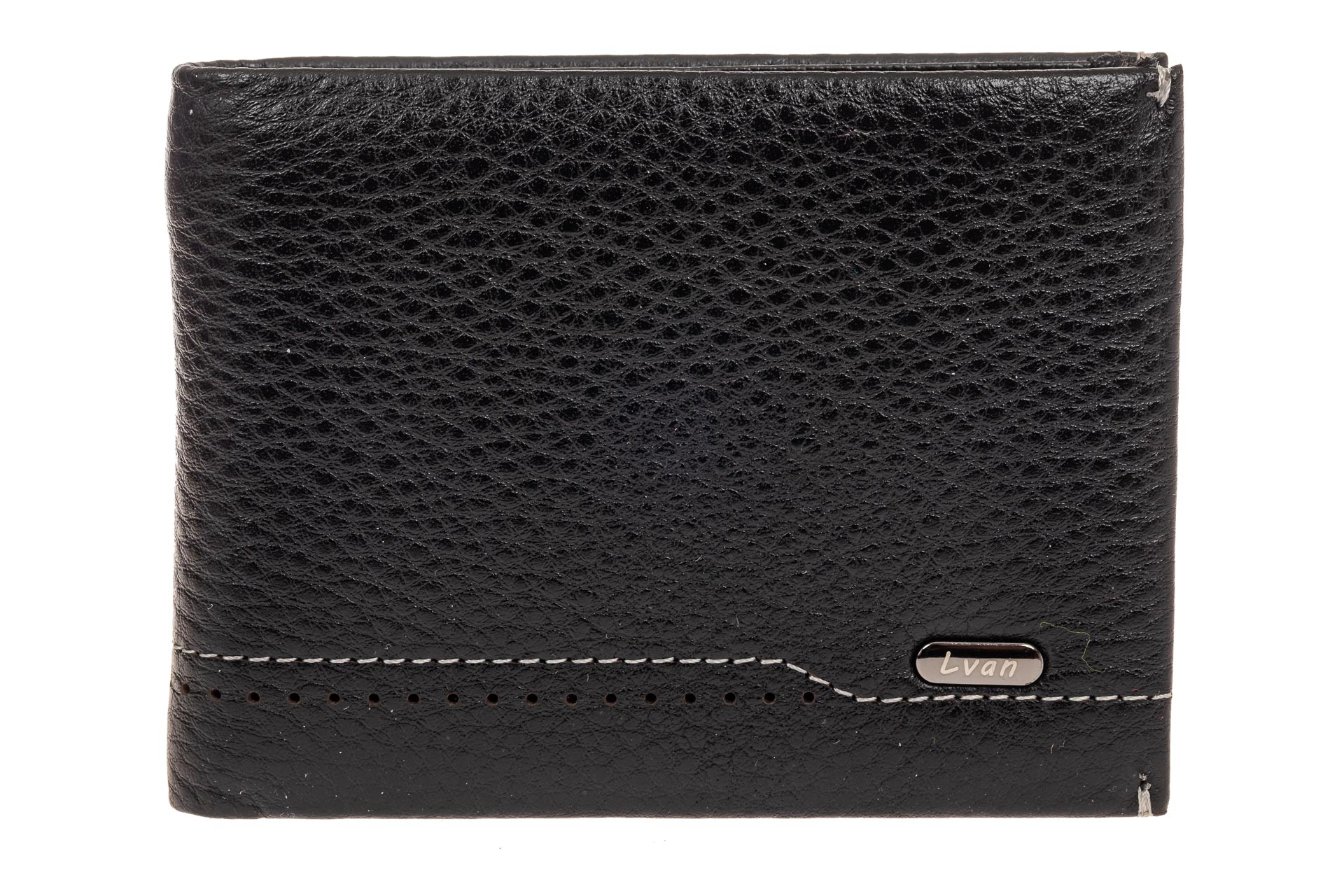 На фото 1 - Кожаный мужской кошелёк с зажимом, цвет чёрный