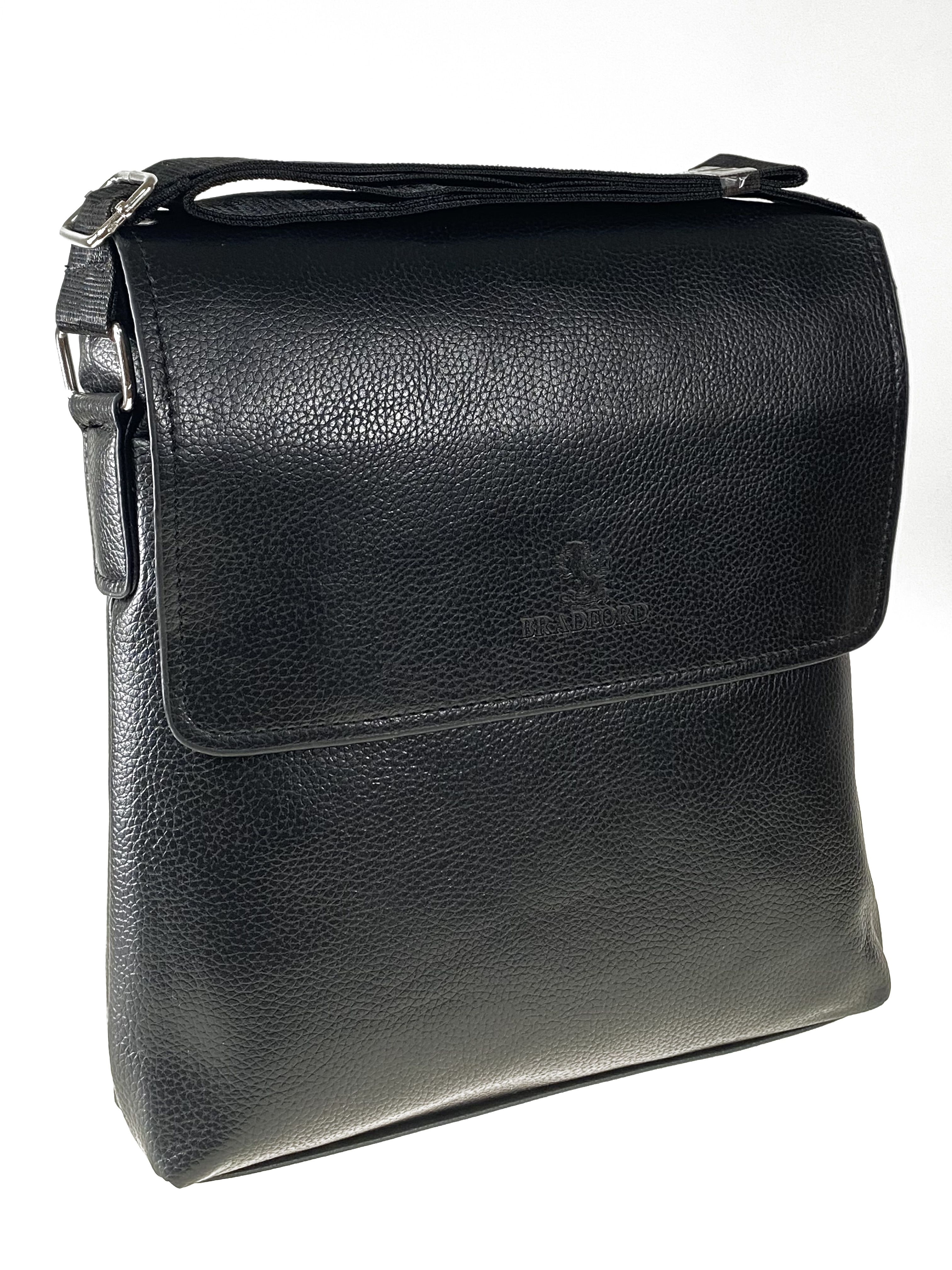 На фото 1 -  Мужская сумка-планшет из экокожи, чёрная через плечо