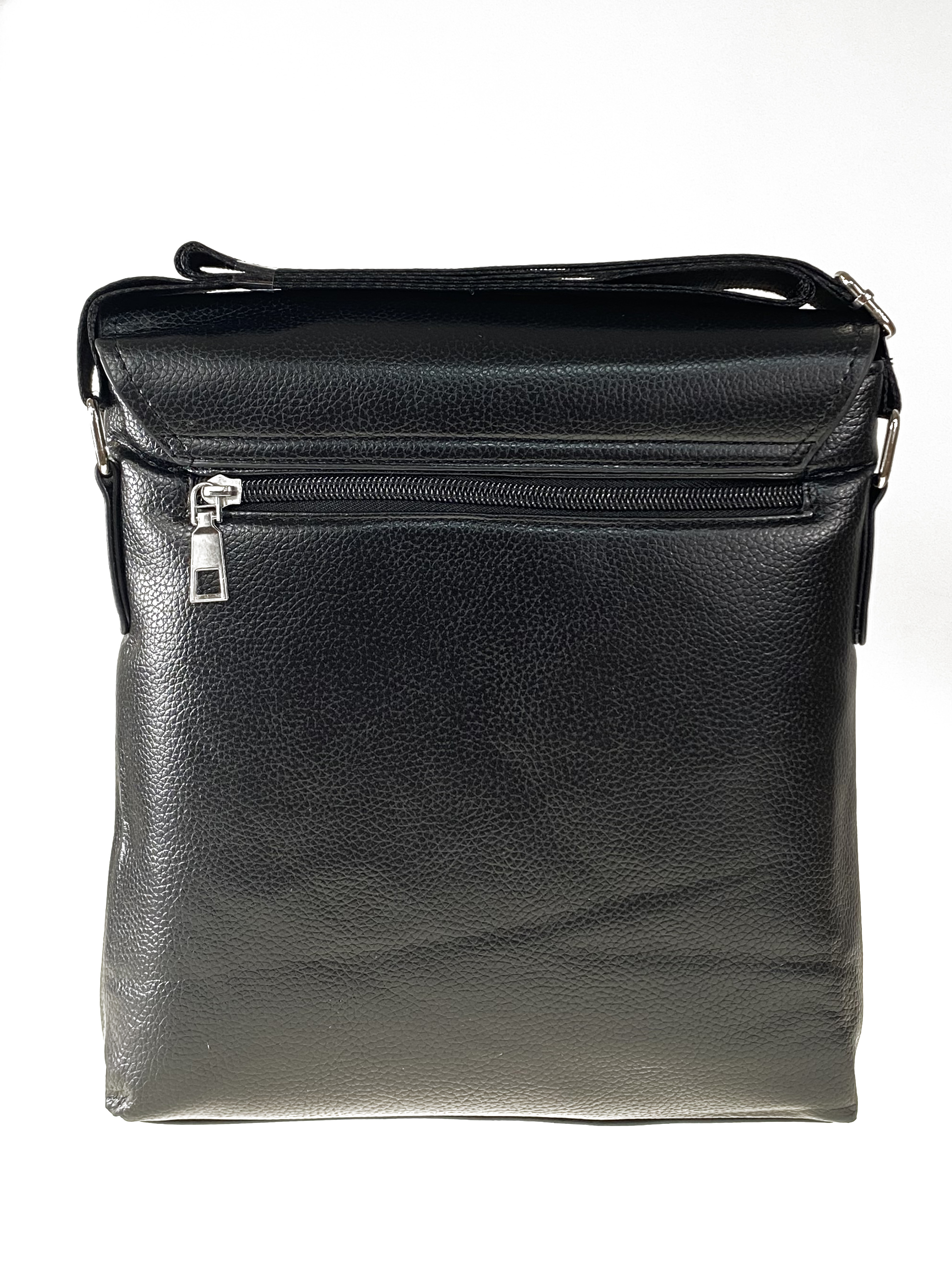 На фото 3 -  Мужская сумка-планшет из экокожи, чёрная через плечо