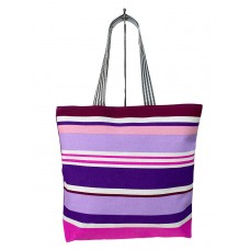 На фото 1 - Летняя женская сумка шоппер из текстиля, мультицвет